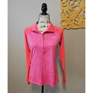 UnderArmor Hot Pink breathable long sleeve shirt half zip, Medium